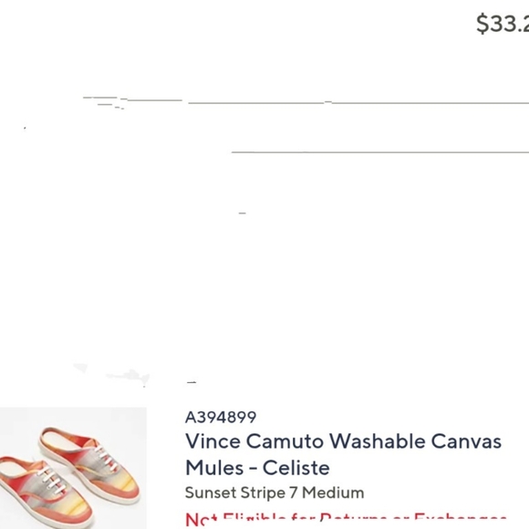 Vince Camuto Washable Canvas Mule- Celiste Sunset Stripe Size 7 - Picture 4 of 5